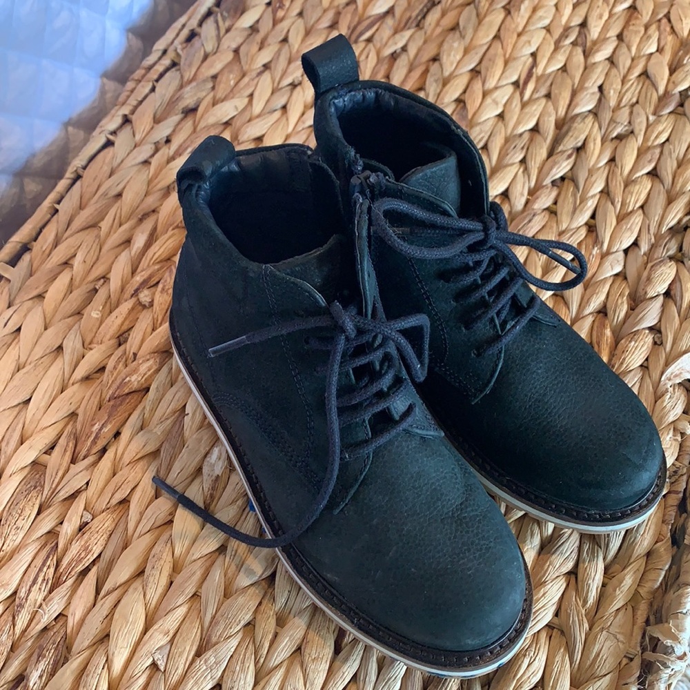 Leather boots! Navy Blue